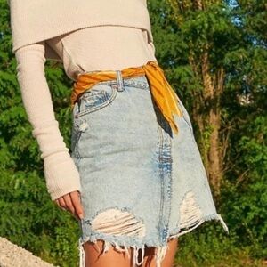 We the Free THE PARKER DENIM SKIRT size